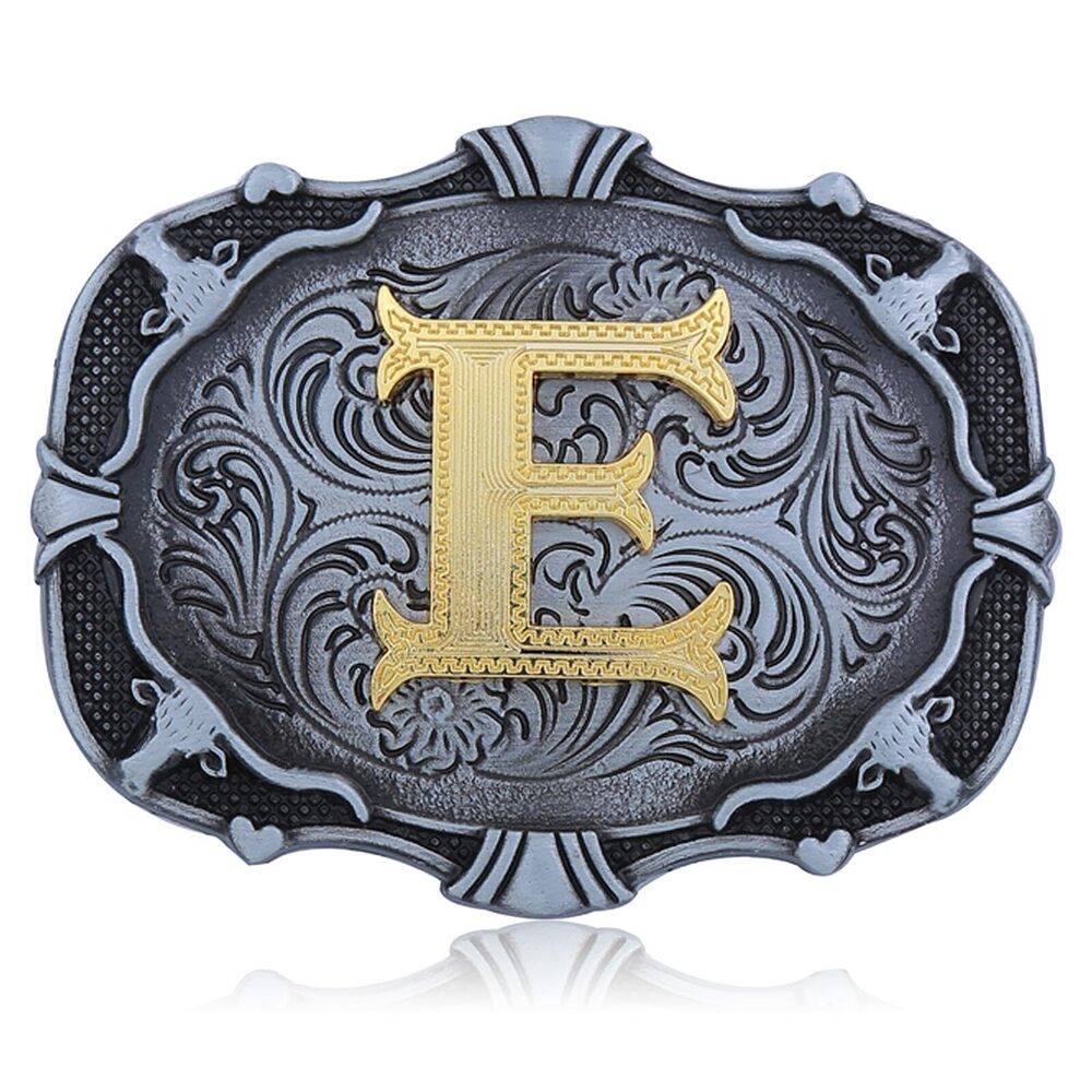 7076 Wstern Cowboy Belt Buckle Initial Letters ABCDJMR Texas Rodeo Belt